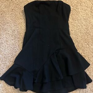 Lulus Black Ruffled Peplum Women's homecoming dress